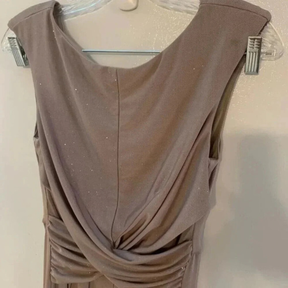 Eliza J Twist Front Boat Neck Jumpsuit Taupe Glittery 4 - Picture 15 of 16